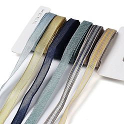 (52) Непрозрачная лаванда 18 ярдов 6 стилей полиэфирной ленты, для поделок своими руками, бантики для волос и украшение подарка, синяя цветовая палитра, разноцветные, 3/8~1/2 дюйм (10~12 мм), около 3 ярдов / стиль