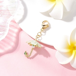 Аквамарин Зонтик ручной работы стеклянные бусины и акриловые подвески наборы украшений, с 304 застежками-лобстерами из нержавеющей стали, подвесные украшения, аквамарин, 51.5 мм