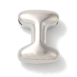 Letter I Brass Pendants, Long-Lasting Plated, Platinum, Letter I, 10x7.5x3.5mm, Hole: 1.2mm