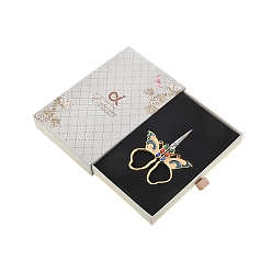 Разноцветный Ножницы-бабочки из нержавеющей стали, ножницы для вышивания, швейные ножницы, с эмалью и стразами, красочный, 80x65 мм