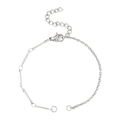 Нержавеющая Сталь Цвет 304 изготовление браслетов из латунной звеньевой цепи и троса из нержавеющей стали, цвет нержавеющей стали, 6-1/4 дюйм (15.8 см)