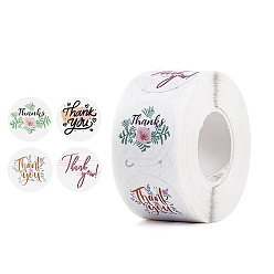 Разноцветный 500шт рулон наклеек, Спасибо, самоклеящиеся бумажные наклейки, для партии, декоративные подарки, красочный, 25x0.1 мм