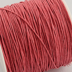 Light Coral Waxed Cotton Thread Cords, Light Coral, 1mm, about 100yards/roll(300 feet/roll)