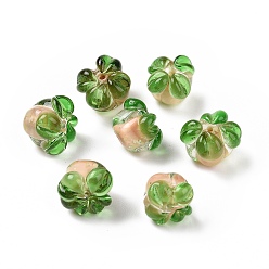 Легкий Лосось Фруктовые бусины ручной работы лэмпворк, светящийся, светится в темноте, хурма, светлый померанцевый, 12~14x11~13x11~13 мм, отверстие : 1.4~1.8 мм