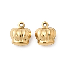 Crown 304 подвески из нержавеющей стали, реальный 18 k позолоченный, ионное покрытие (ip), долговечный, корона очарование, 11x9.5x5.5 мм, отверстие : 1 мм