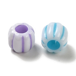 Mixed Color Opaque Acrylic European Beads, Craft Style, Barrel, Mixed Color, 13x11mm, Hole: 5.7mm, 543pcs/500g