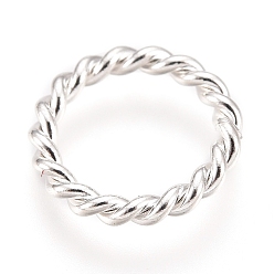 Silver 304 Stainless Steel Jump Rings, Open Jump Rings, Twisted, Silver, 10x1.5mm, Inner Diameter: 7mm