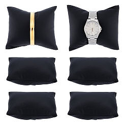 Черный Подушки для демонстрации ювелирных изделий из искусственной кожи, часов и браслетов, чёрные, 7.9x7.5x4.5 см