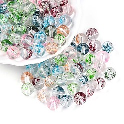 (52) Непрозрачная лаванда Выпечка расписные прозрачные стеклянные бусины, круглые, разноцветные, 9.5~10.5 мм, отверстие : 1.5~2 мм, Около 820 шт / 1000 г