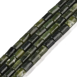 Chinese Jade Natürliche chinesische Südjadeperlenstränge, Kolumne, 7.5~8.5x5~6 mm, Bohrung: 1 mm, ca. 45~46 Stk. / Strang, 14.69~15.04 Zoll (37.3~38.2 cm)