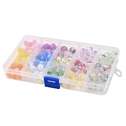 Mixed Shapes 98 шт. бусины из смоляной эмали с фруктовой тематикой, с пластиковой коробке, разнообразные, 10x10x10 мм, отверстие : 2 мм