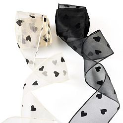 (52) Непрозрачная лаванда 2 рулоны 2 цветная полиэстеровая лента с рисунком в виде сердца, для поделок своими руками, банты и украшения для подарков, разноцветные, 2-3/8 дюйм (60 мм), около 5.00 ярдов (4.57 м) / рулон, 1 рулон / цвет