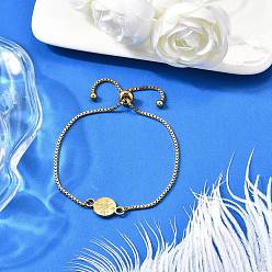 Золотой 304 ползунковые браслеты из нержавеющей стали, браслеты с компасом для женщин, золотые, внутренний диаметр: 3/8 дюйм (0.9 см) ~ 2-7/8 дюйм (7.2 см)