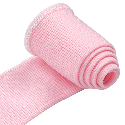 Pink Bande en tissu élastique côtelé en polyester, Bordure douce et extensible pour vêtements d'intérieur faits maison, bandeaux et projets de couture, rose, 960x33x1mm
