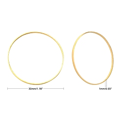 Golden Brass Linking Rings, Golden, 30x0.7~1mm