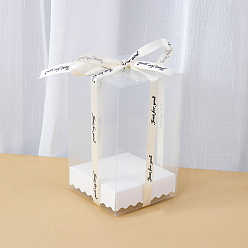 White Rectangle Transparent Plastic Packaging Box, for Candle Packaging Gift Box, White, 13x8x8cm