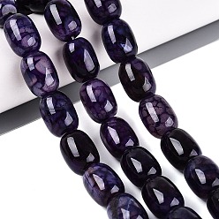Indigo Pierre gemme agate naturelle, jujube, teints et chauffée, indigo, 17~18x12.5~13.5mm, Trou: 0.9~1.2mm, Environ 22 pcs/chapelet, 15.16~15.55 pouce (38.5~39.5 cm)