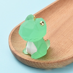 Средний Весенно-Зеленый Пластиковые подвески из пвх, динозавр, золотые, средний весенний зеленый, 48x30 мм