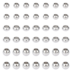Нержавеющая Сталь Цвет 60 шт. 3 стили рондель 201 европейские бусины из нержавеющей стали, бусины с большим отверстием, цвет нержавеющей стали, 8~10x6~8 мм, отверстие : 4~5 мм, 20 шт / стиль