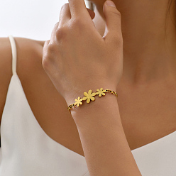  201 браслеты из звеньев цепей из нержавеющей стали, браслеты с цветочными звеньями для женщин, внутренний диаметр: 7-7/8 дюйм (20 см)