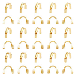 Real 18K Gold Plated 150Pcs 304 Surgical Stainless Steel Wire Guardian and Protectors, Real 18K Gold Plated, Hole: 0.8mm, 4.5~4.6x6~6.7x1.4mm