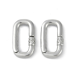 Платинированный Латунные пружинные кольца, без кадмия, без никеля и без свинца, овальные, Реальная платина, 19x11x3 мм