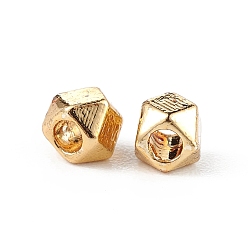 Golden Alloy Beads, Long-Lasting Plated, Cube, Golden, 2.5x2.5x2mm, Hole: 1mm