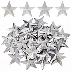 Платина 100 шт. 2 стили железные подвески и витринные украшения, звезда, платина, 45~50x47.5~50 мм, 50 шт / стиль