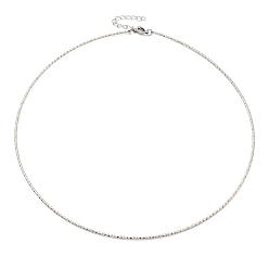 Нержавеющая Сталь Цвет Не тускнеющие 304 ожерелья из нержавеющей стали, канатные сети, цвет нержавеющей стали, 0.05 дюйм (0.13 см), внутренний диаметр: 5.00 дюйм (12.7 см)