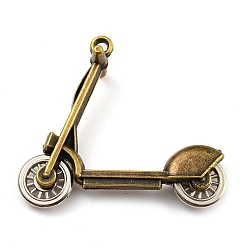 Античная Бронза Сплавочные подвески тибетского стиля, скутер, без кадмия и без свинца, античная бронза, 39.5x45x14 мм, отверстие : 2 мм