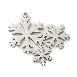 Снежинка 201 подвески из нержавеющей стали, цвет нержавеющей стали, снежинка, 24x25x1.5 мм, отверстие : 1 мм