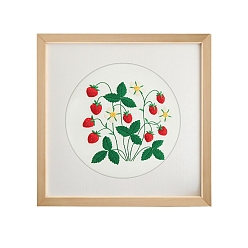 Клубника Стартовые наборы для вышивания, включая ткань и нитки для вышивания, игла, инструкция, клубника, 440x440 мм