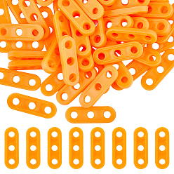 Dark Orange 100Pcs Three-Hole Plastic Tent Rope Tensioner, Oval, Dark Orange, 35x12x5mm, Hole: 5mm
