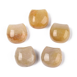 Топаз Нефрит Бусины из натурального топаза и нефрита в форме головы кошки, 14~15.5x15.5~16.5x8~8.5 мм, отверстие : 1.2~1.4 мм