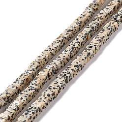 Далматинских Джаспер Природные яшмы далматин бисер нитей, кубические, 6x6x1.5~3 мм, отверстие : 1.4 мм, около 110 шт / нитка, 14.76 дюйм (37.5 см)