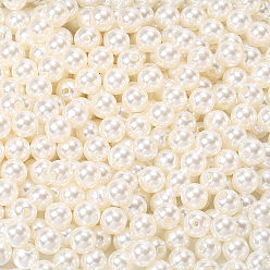 Кремово-белый Имитация жемчуга акриловые, окрашенные, круглые, кремово-белые, 10x9.5 мм, отверстие : 2.5 мм, 500 шт