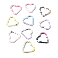 (52) Непрозрачная лаванда Кольца пружинные затворные из сплава с распылительной краской, сердце, разноцветные, 33.5x35x4.5 мм