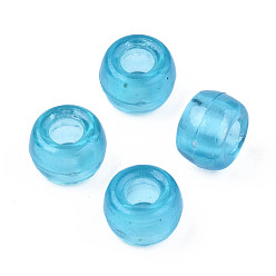 Türkis Transparente Kunststoffperlen, Fass, Türkis, 9x6.5 mm, Bohrung: 3.5 mm, ca. 1850 Stk. / 500 g