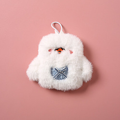 Blanco Almohadilla térmica de animales para microondas, cálido animal de peluche suave y calentable, pvc con cubierta esponjosa, blanco, 110x120 mm, capacidad: 400 ml