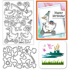 Goose DIY скрапбукинга наборы инструментов, включая 1трафареты для резки углеродистой стали из ПК, 1трафареты для рисования на животных из ПК и 1прозрачные штампы из ПВХ и ПК, гусь, марка: 160x110