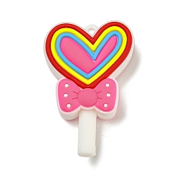 Белый Подвески из ПВХ в форме конфет, белые, 51x34x14 мм, отверстие : 3 мм