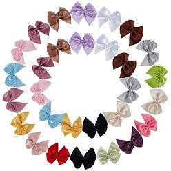 Gemischte Farbe Handarbeit gewebt Ornament Accessoires, bowknot & Haarbögen, Gemischte Farbe, 25~35x30~35x2~3 mm, 270 Stk. / Satz