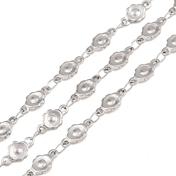 Нержавеющая Сталь Цвет 304 из нержавеющей стали цепи связи цветок, пайки, цвет нержавеющей стали, 5.5x10.5x1.5 мм