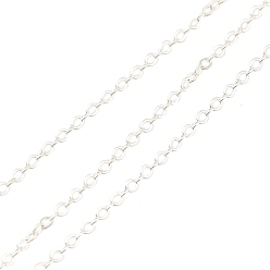 Серебро Медные кабельные цепи, без кадмия, без никеля и без свинца, с катушкой, несварные, серебряные, 2.5x1.5x0.3 мм, около 32.81 футов (10 м) / рулон