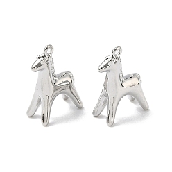 Платинированный Латунные подвески, лошади прелести, Реальная платина, 18x13.5x6.5 мм, отверстие : 1.2 мм