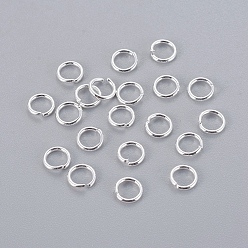 Серебро 304 из нержавеющей стали открыты кольца прыжок, круглые, серебряный цвет гальваническим, 20 датчик, 6x0.8 мм, внутренний диаметр: 4.5 мм