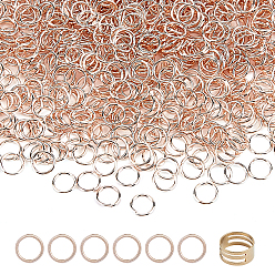 Rose Gold Iron Open Jump Rings, Round, with Brass Assistant Tool, Rose Gold, 21 Gauge, 8x0.7mm, Inner Diameter: 6.6mm, 650~680pcs/box
