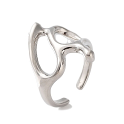 Платина Стойки с покрытием латунные кольца манжеты, долговечное покрытие для женщин, без свинца и без кадмия, платина, внутренний диаметр: 17.8 мм