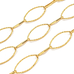 Real 18K Gold Plated 10M Ion Plating(IP) 304 Stainless Steel Oval & Peanut Link Chains, Unwelded, with Spool, Real 18K Gold Plated, 15~21.5x5~10.5x1~1.5mm