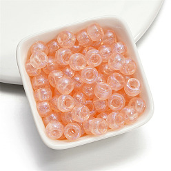 Сэнди Коричневый Европейский бусы акриловые, бусины с большим отверстием, баррель, песчаный коричневый, 9x6 мм, отверстие : 4 мм, 50 шт / пакет